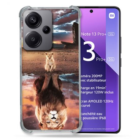 Coque Renforcé Pour Xiaomi Redmi Note 13 Pro Plus 5G Animal Lion Reflet