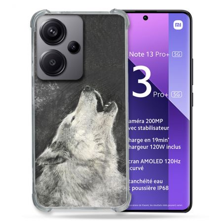 Coque Renforcé Pour Xiaomi Redmi Note 13 Pro Plus 5G Animal Loup Hurlement
