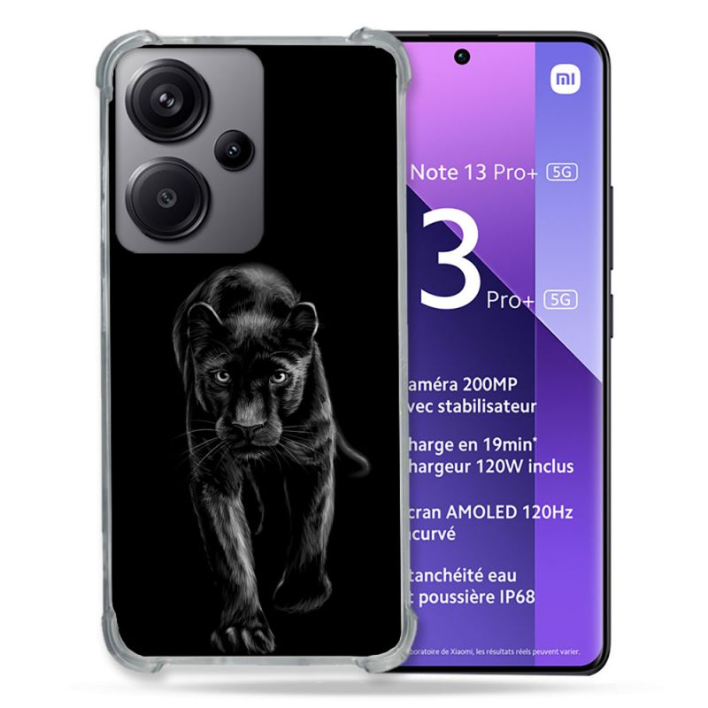 Coque Renforcé Pour Xiaomi Redmi Note 13 Pro Plus 5G Animal Panthère Noire