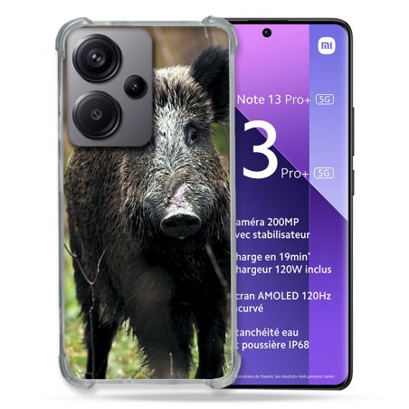 Coque Renforcé Pour Xiaomi Redmi Note 13 Pro Plus 5G Chasse Sanglier bois