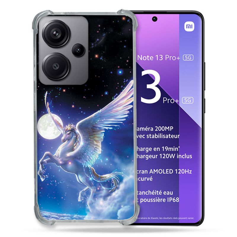 Coque Renforcé Pour Xiaomi Redmi Note 13 Pro Plus 5G Fantastique Licorne Céleste