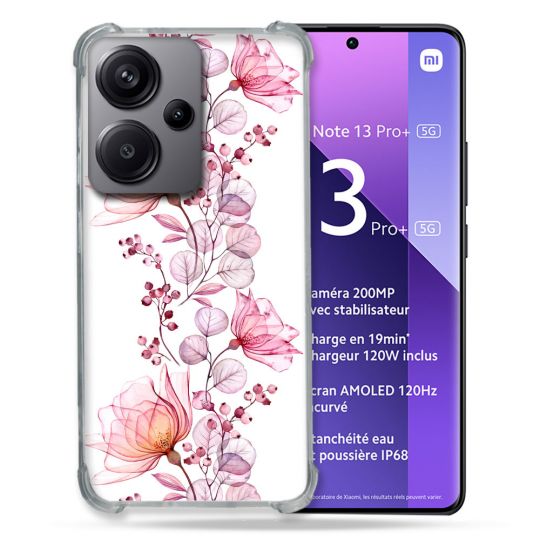 Coque Renforcé Pour Xiaomi Redmi Note 13 Pro Plus 5G Fleur Eclosion