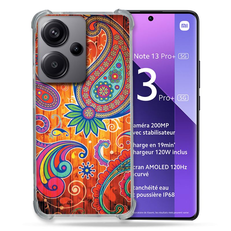 Coque Renforcé Pour Xiaomi Redmi Note 13 Pro Plus 5G Fleur Psychedelic