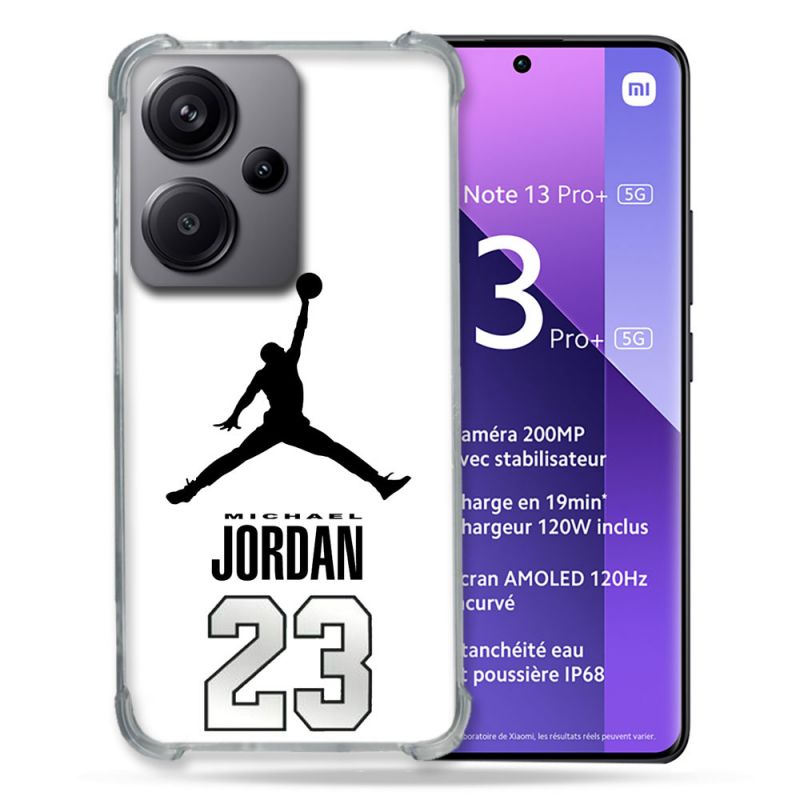 Coque Renforcé Pour Xiaomi Redmi Note 13 Pro Plus 5G Jordan 23 Blanc