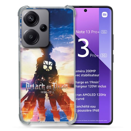 Coque Renforcé Pour Xiaomi Redmi Note 13 Pro Plus 5G Manga Attaque Titans Soleil