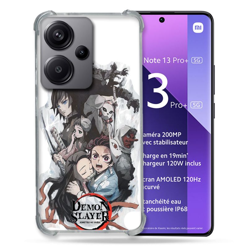 Coque Renforcé Pour Xiaomi Redmi Note 13 Pro Plus 5G Manga Demon Slayer Blanc