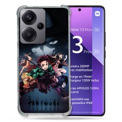 Coque Renforcé Pour Xiaomi Redmi Note 13 Pro Plus 5G Manga Demon Slayer Noir