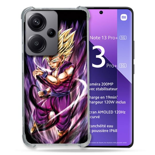 Coque Renforcé Pour Xiaomi Redmi Note 13 Pro Plus 5G Manga Dragon Ball Sangohan Violet