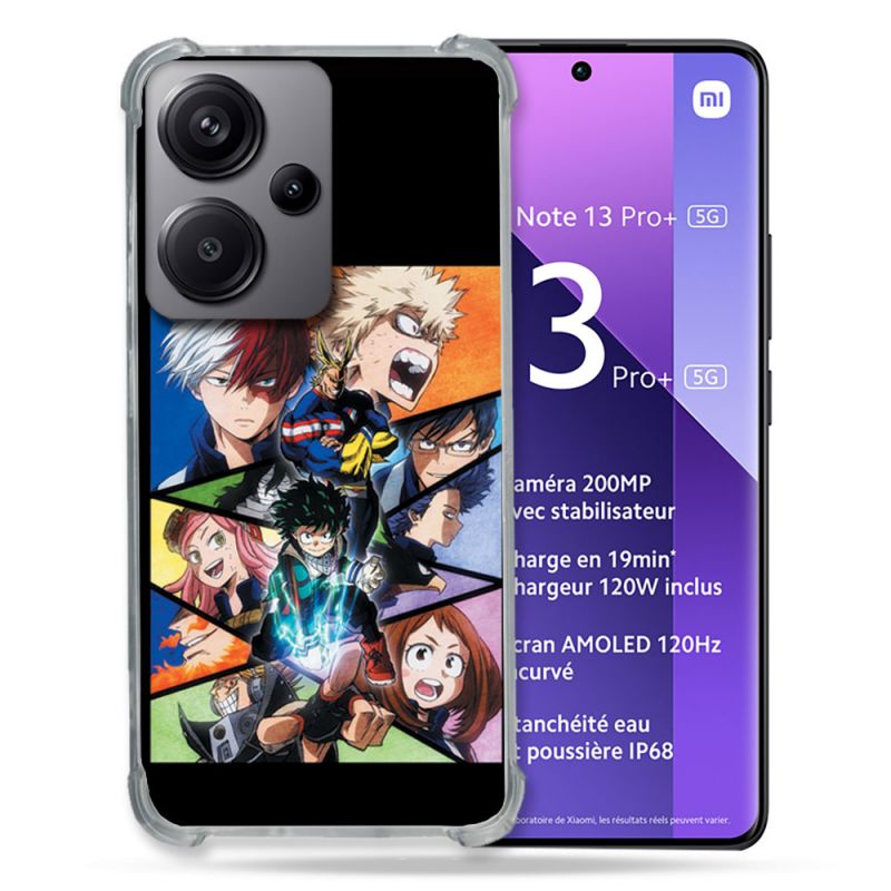Coque Renforcé Pour Xiaomi Redmi Note 13 Pro Plus 5G Manga My Hero Academia Noir