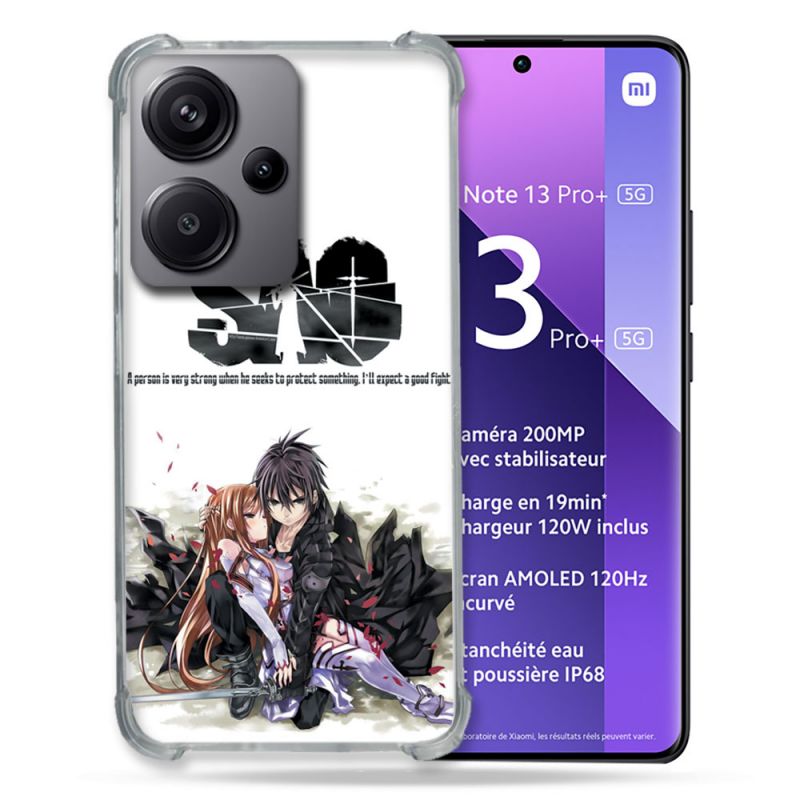 Coque Renforcé Pour Xiaomi Redmi Note 13 Pro Plus 5G Manga SAO sword Art Online Blanc