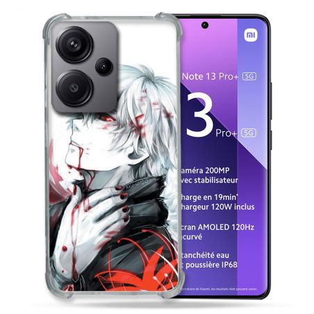 Coque Renforcé Pour Xiaomi Redmi Note 13 Pro Plus 5G Manga Tokyo Ghoul Kaneki Blanc