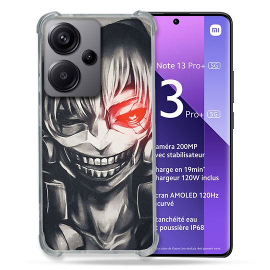 Coque Renforcé Pour Xiaomi Redmi Note 13 Pro Plus 5G Manga Tokyo Ghoul Kaneki Noir