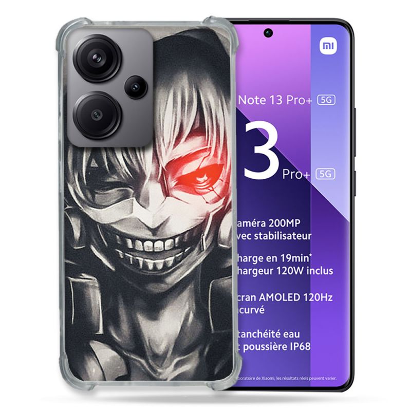 Coque Renforcé Pour Xiaomi Redmi Note 13 Pro Plus 5G Manga Tokyo Ghoul Kaneki Noir