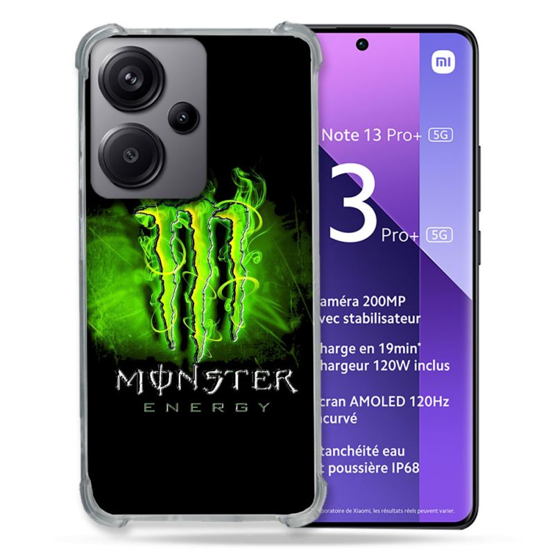 Coque Renforcé Pour Xiaomi Redmi Note 13 Pro Plus 5G Monster Energy Vert