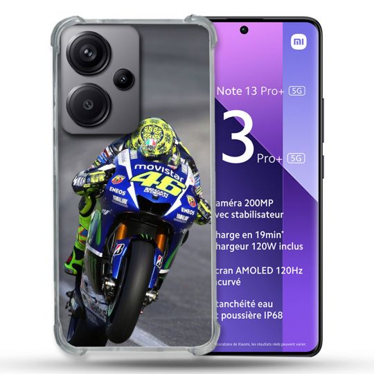 Coque Renforcé Pour Xiaomi Redmi Note 13 Pro Plus 5G Moto Course GP Wheeling 46