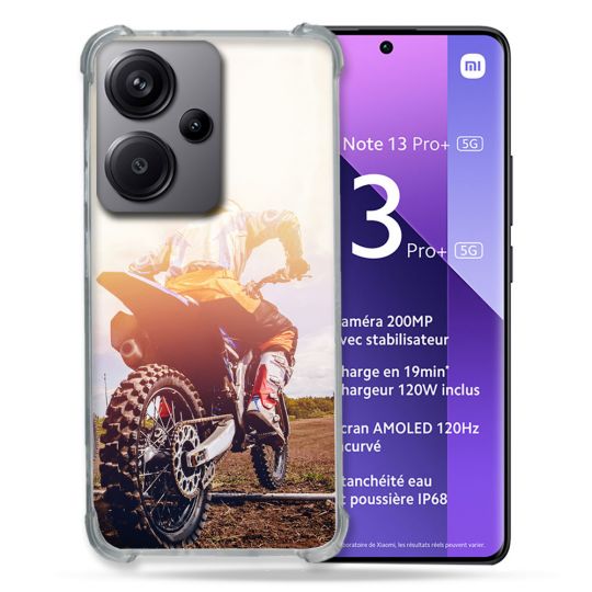 Coque Renforcé Pour Xiaomi Redmi Note 13 Pro Plus 5G Moto Cross Soleil
