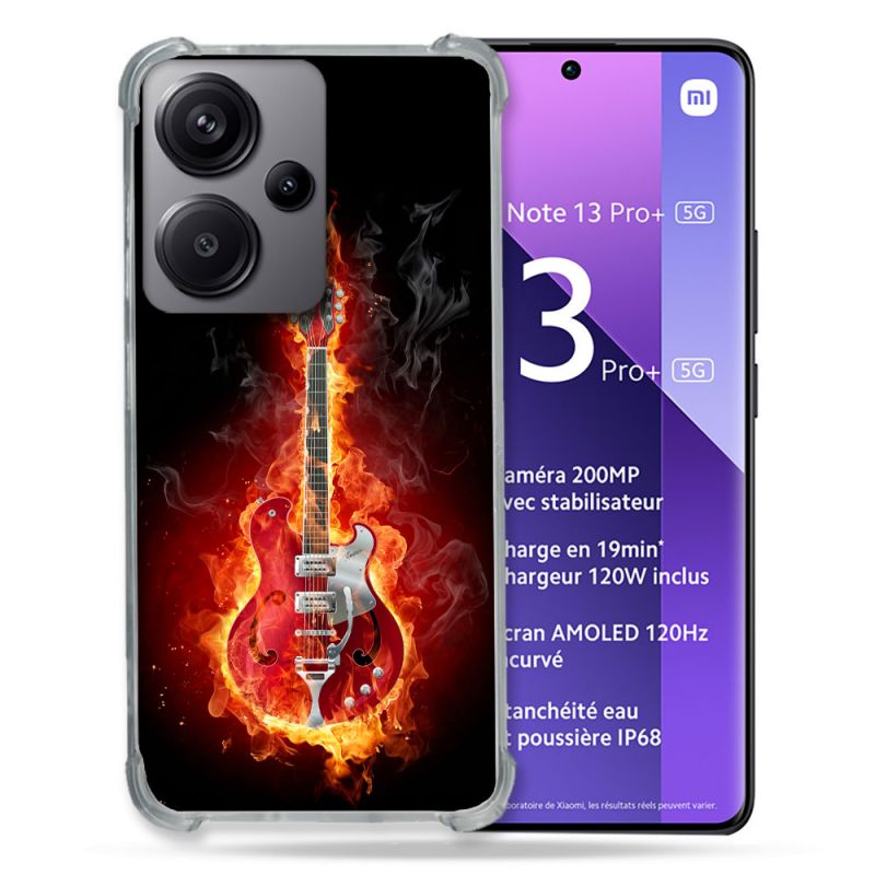 Coque Renforcé Pour Xiaomi Redmi Note 13 Pro Plus 5G Musique Guitare Electrique