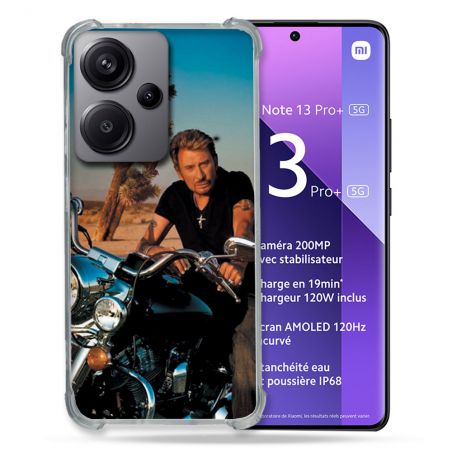 Coque Renforcé Pour Xiaomi Redmi Note 13 Pro Plus 5G Musique Johnny Hallyday Moto