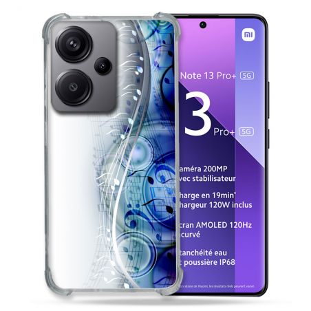 Coque Renforcé Pour Xiaomi Redmi Note 13 Pro Plus 5G Musique Partition Vague