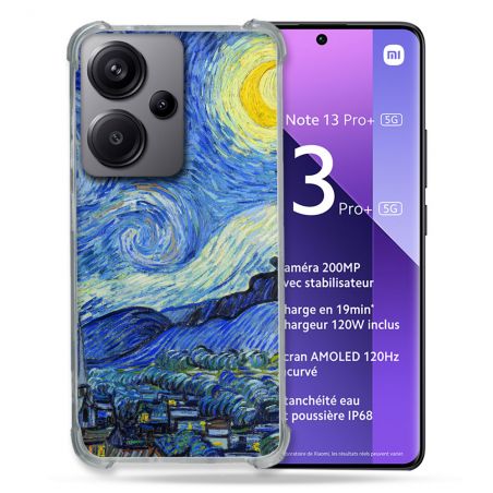 Coque Renforcé Pour Xiaomi Redmi Note 13 Pro Plus 5G Peinture La nuit étoilée