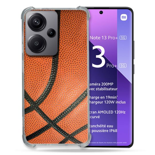 Coque Renforcé Pour Xiaomi Redmi Note 13 Pro Plus 5G Sport Ballon Basket