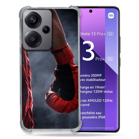 Coque Renforcé Pour Xiaomi Redmi Note 13 Pro Plus 5G Sport Boxe Gant Rouge