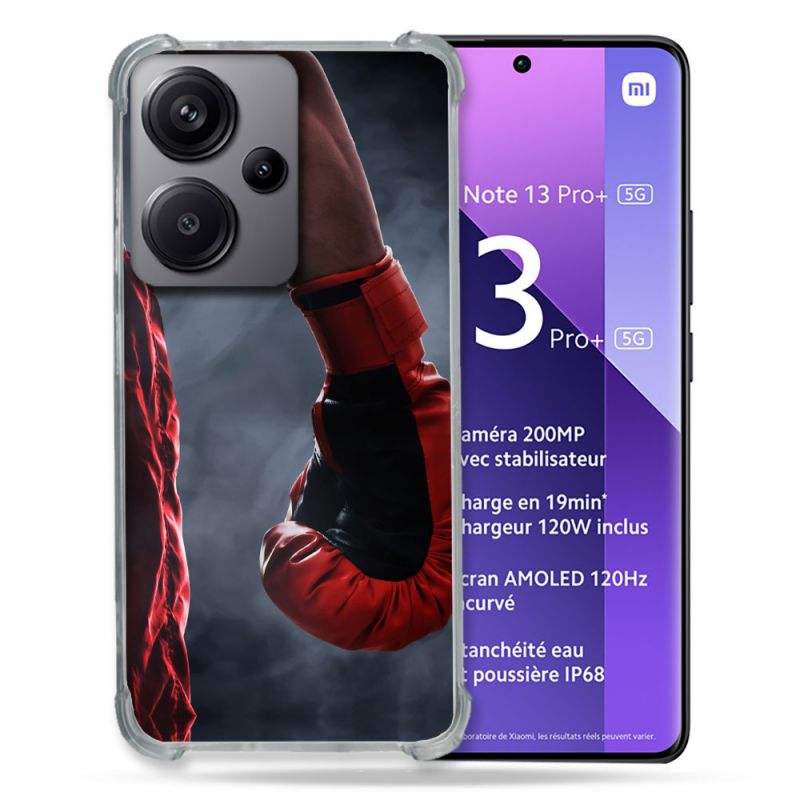 Coque Renforcé Pour Xiaomi Redmi Note 13 Pro Plus 5G Sport Boxe Gant Rouge