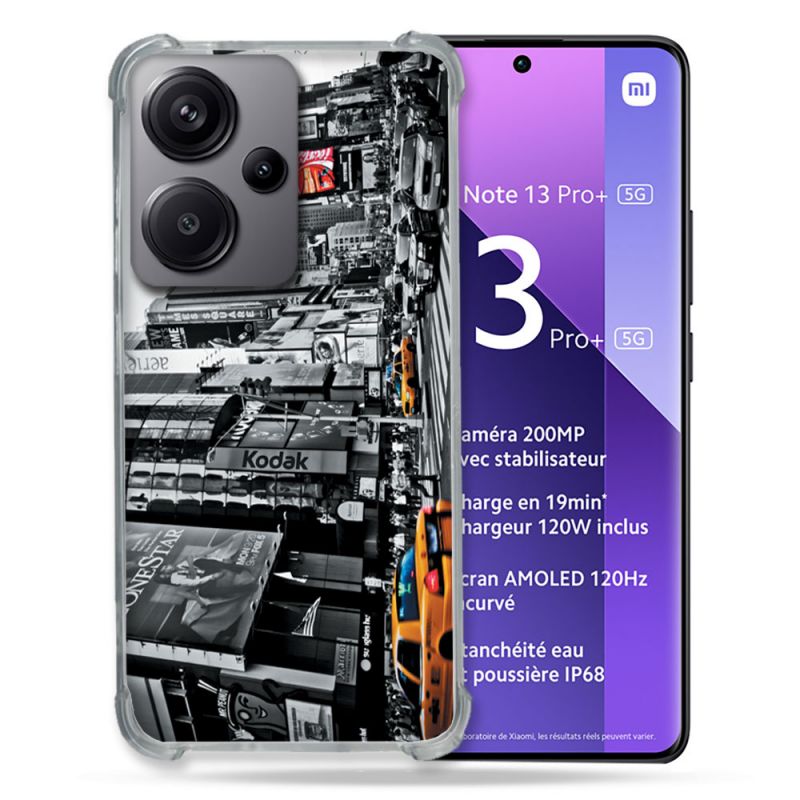 Coque Renforcée Pour Xiaomi Redmi Note 13 Pro Plus 5G Voyage Amerique USA New York Taxi