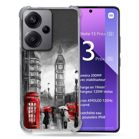 Coque Renforcée Pour Xiaomi Redmi Note 13 Pro Plus 5G Voyage Angleterre Londres Vintage