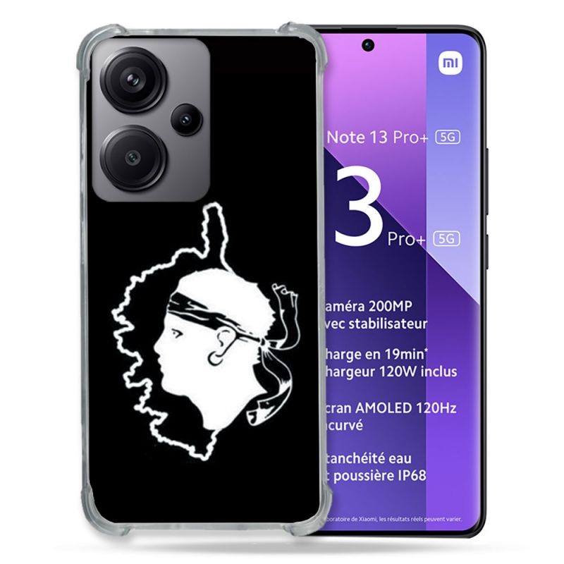 Coque Renforcée Pour Xiaomi Redmi Note 13 Pro Plus 5G Voyage Corse Noir