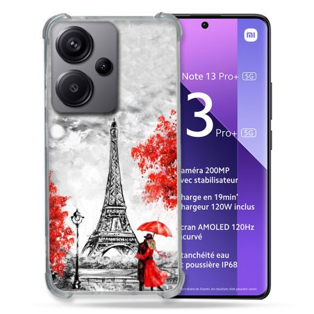 Coque Renforcée Pour Xiaomi Redmi Note 13 Pro Plus 5G Voyage France Paris Rouge
