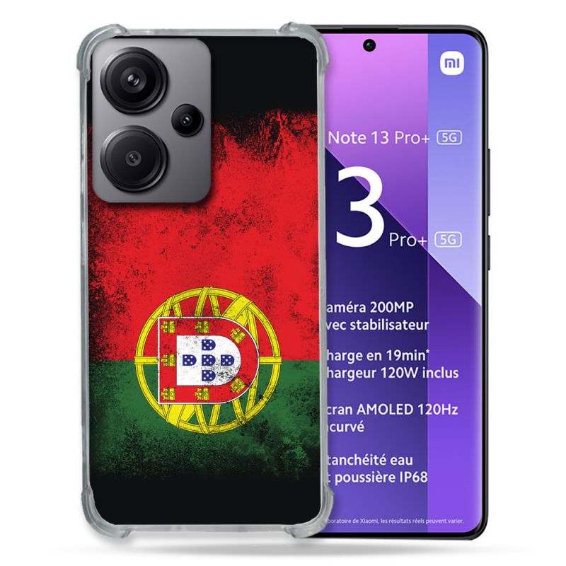 Coque Renforcée Pour Xiaomi Redmi Note 13 Pro Plus 5G Voyage Portugal Drapeau
