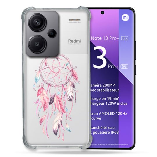 Coque Renforcée Transparente Pour Xiaomi Redmi Note 13 Pro Plus 5G Attrape Reve Rose