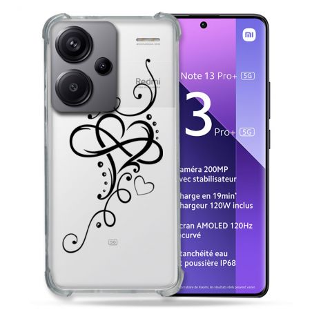 Coque Renforcée Transparente Pour Xiaomi Redmi Note 13 Pro Plus 5G C?ur infini