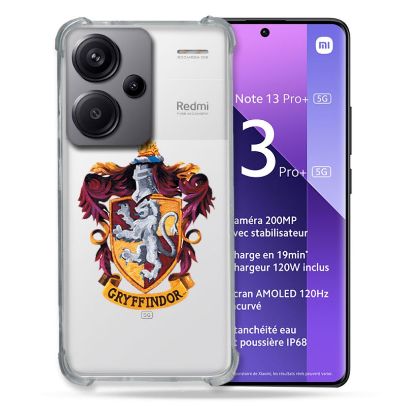 Coque Renforcée Transparente Pour Xiaomi Redmi Note 13 Pro Plus 5G Harry Potter Griffindor