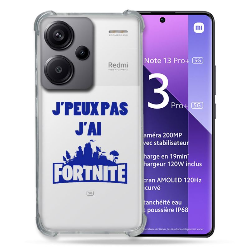Coque Renforcée Transparente Pour Xiaomi Redmi Note 13 Pro Plus 5G Jpeux pas jai Fortnite