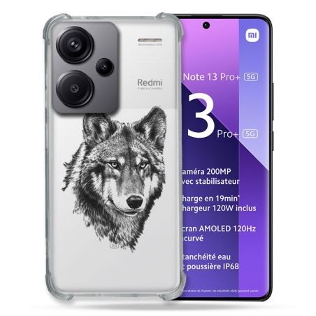 Coque Renforcée Transparente Pour Xiaomi Redmi Note 13 Pro Plus 5G Loup