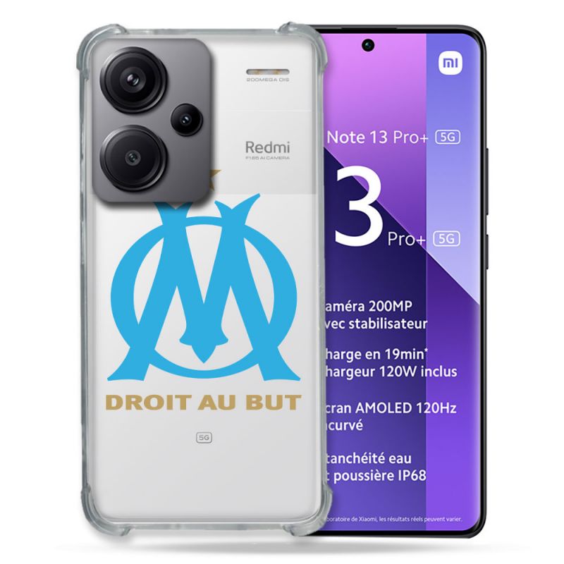 Coque Renforcée Transparente Pour Xiaomi Redmi Note 13 Pro Plus 5G Olympique Marseille OM