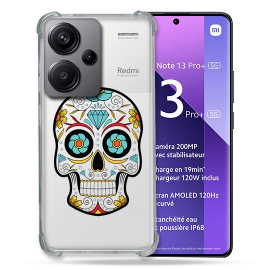 Coque Renforcée Transparente Pour Xiaomi Redmi Note 13 Pro Plus 5G Tete Mort Color