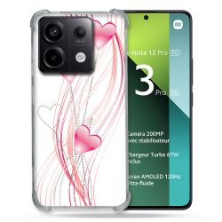 Coque Renforcée Pour Xiaomi Redmi Note 13 Pro 5G Amour Coeur Rose Montant sur Blanc