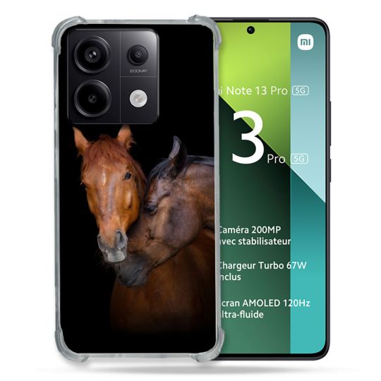 Coque Renforcée Pour Xiaomi Redmi Note 13 Pro 5G Animal Cheval Marron
