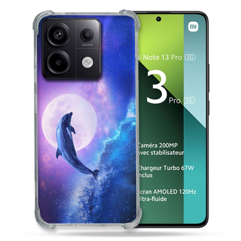 Coque Renforcée Pour Xiaomi Redmi Note 13 Pro 5G Animal Dauphin Vague