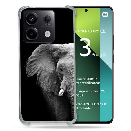 Coque Renforcée Pour Xiaomi Redmi Note 13 Pro 5G Animal Elephant Noir