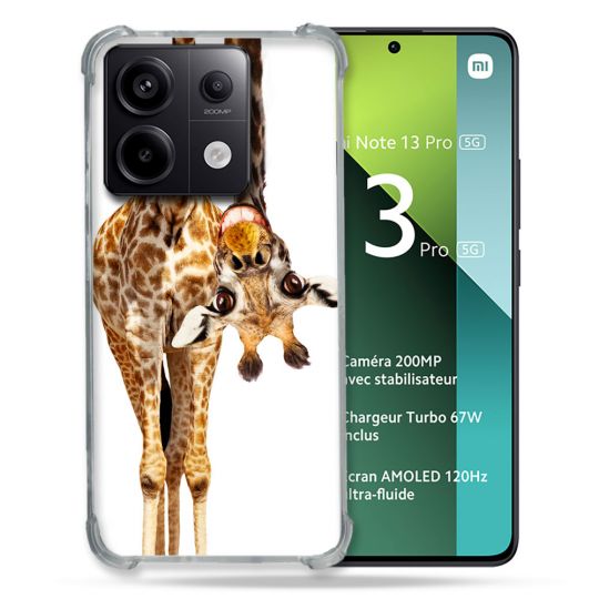 Coque Renforcée Pour Xiaomi Redmi Note 13 Pro 5G Animal Girafe Blanche