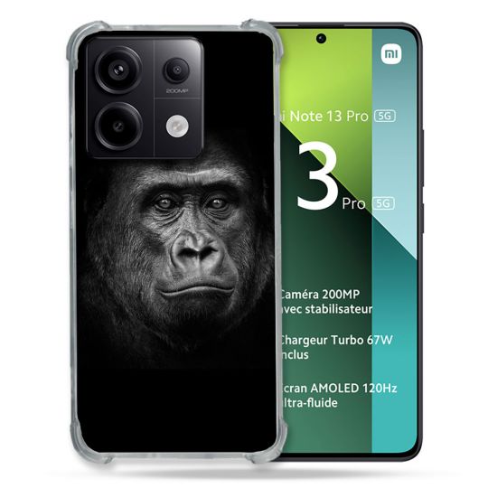 Coque Renforcée Pour Xiaomi Redmi Note 13 Pro 5G Animal Gorille Noir