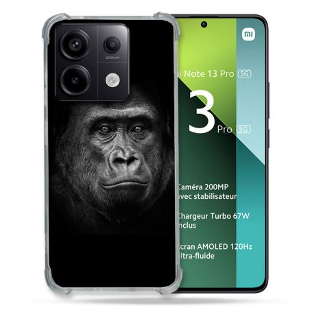 Coque Renforcée Pour Xiaomi Redmi Note 13 Pro 5G Animal Gorille Noir