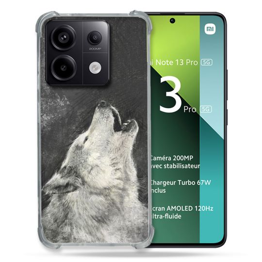 Coque Renforcée Pour Xiaomi Redmi Note 13 Pro 5G Animal Loup Hurlement
