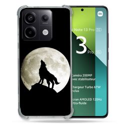 Coque Renforcée Pour Xiaomi Redmi Note 13 Pro 5G Animal Loup Noir