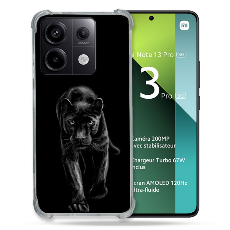 Coque Renforcée Pour Xiaomi Redmi Note 13 Pro 5G Animal Panthère Noire
