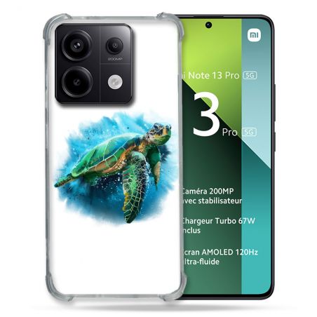 Coque Renforcée Pour Xiaomi Redmi Note 13 Pro 5G Animal Tortue Blanche multicolore